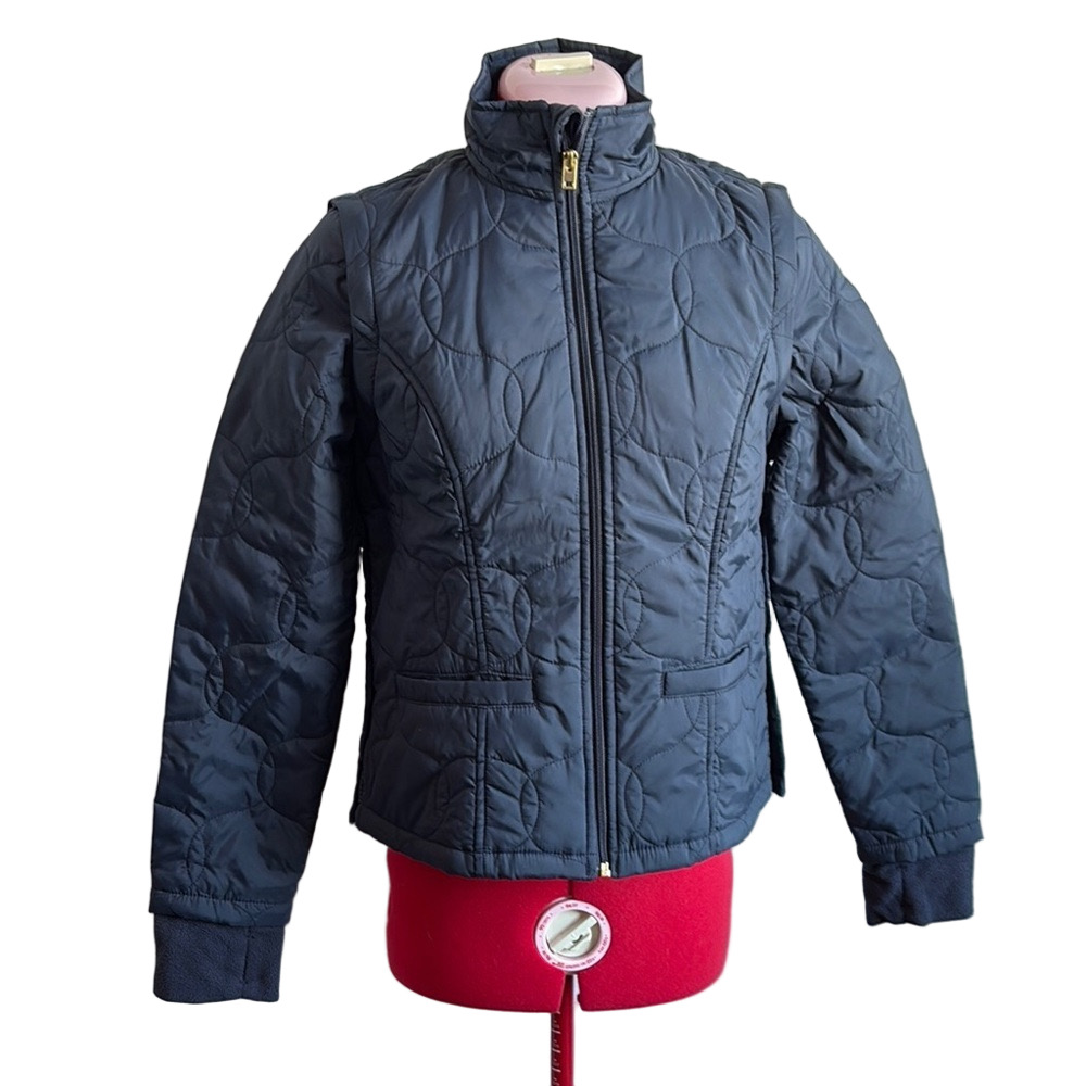 A New Day Black Puffer Jacket with High Collar and Fitted Design